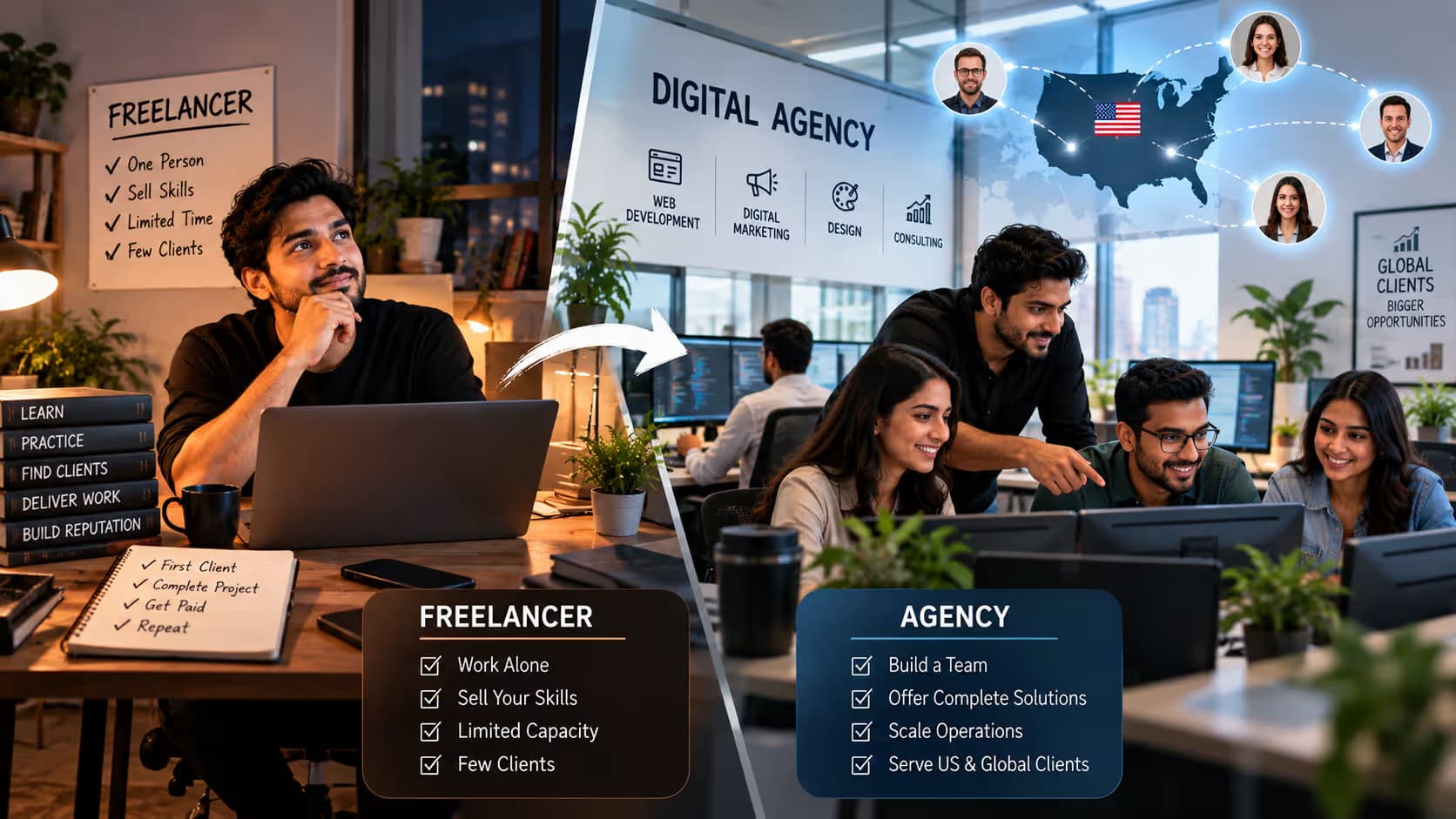 Freelancer to Agency: How He Built an Agency for US Clients