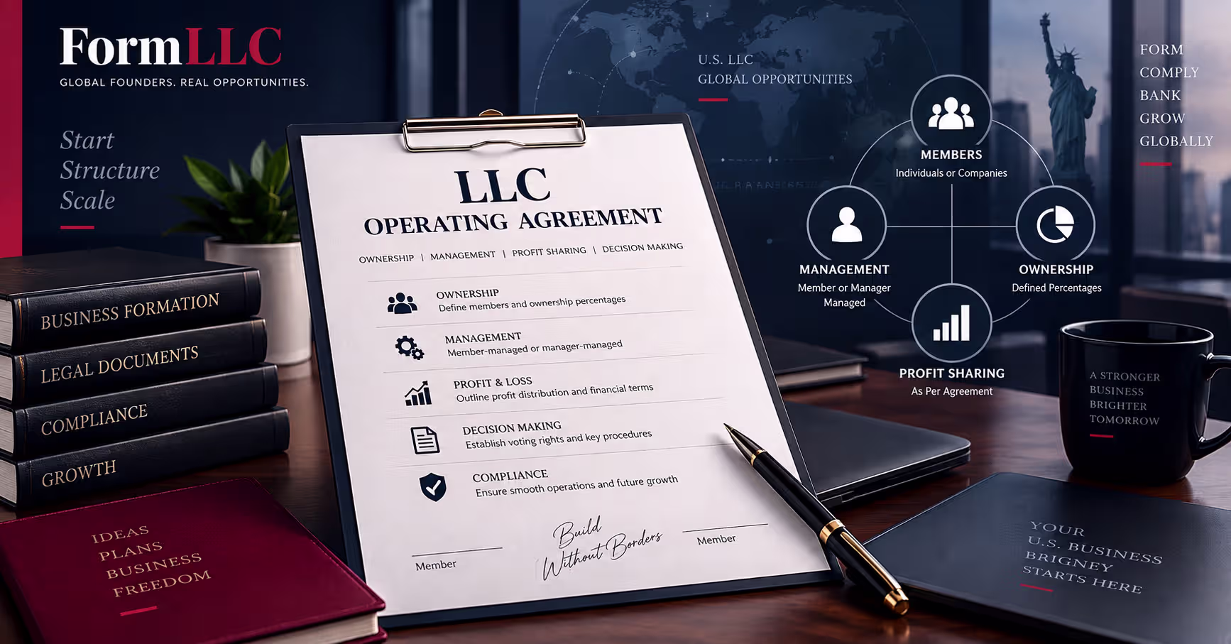 US LLC operating agreement document...